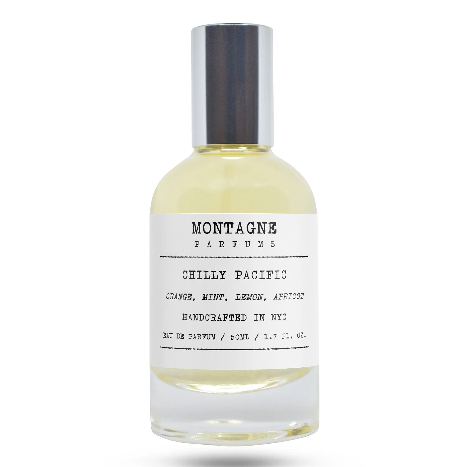 Fragrance bottle with citrus notes called Chilly Pacific